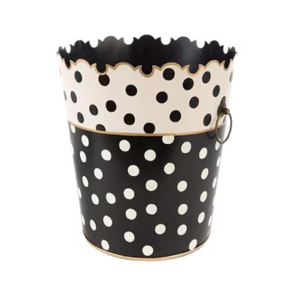 Mackenzie-Childs Dot Collection Waste Bin Basket (Discontinued)
